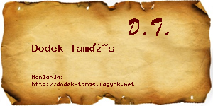Dodek Tamás névjegykártya