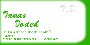 tamas dodek business card
